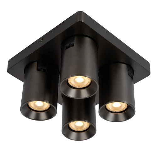 Lucide NIGEL - Plafondspot - LED Dim to warm - GU10 - 4x5W 2200K/3000K - Antraciet - detail 1